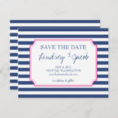 Nautical Stripes Save the Date (Voorkant / Achterkant)