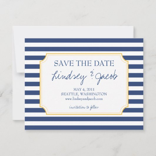 Nautical Stripes Save the Date (Voorkant)