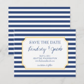 Nautical Stripes Save the Date (Voorkant / Achterkant)