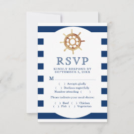 Nautical Stripes Steering Wheel Meal Choice RSVP Kaartje