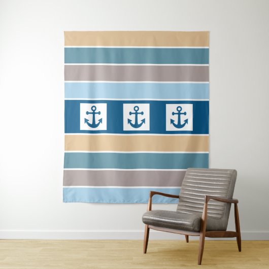 Nautical Stripes tapestry Wandkleed (In situ)