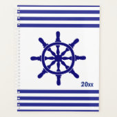 Nautical Stripes with Ships Wheel and Date Planner (Voorkant)