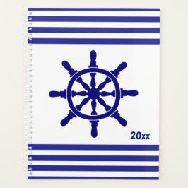 Nautical Stripes with Ships Wheel and Date Planner