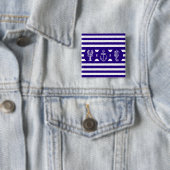 Nautical Stripes & Zee Creaters Vierkante Button 5,1 Cm (In situ)