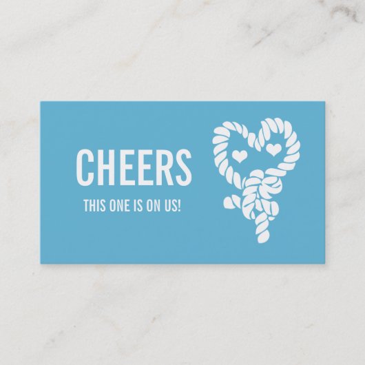 Nautical Stropdas the Knot Blue Wedding Drink Tick Kortingskaartje (Voorkant)