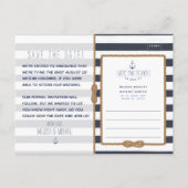 Nautical Stropdas the Knot Navy Blue Save the Date Aankondigingskaart (Achterkant)