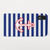 Nautical Style Anchor Graphic op Stripes Case-Mate iPhone Case (Achterkant (horizontaal))