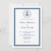 Nautical Style Anchor Wedding Invitation Kaart (Voorkant)