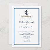 Nautical Style Anchor Wedding Invitation Kaart (Voorkant)
