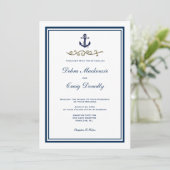 Nautical Style Anchor Wedding Invitation Kaart (Staand voorkant)