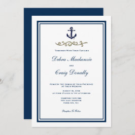 Nautical Style Anchor Wedding Invitation Kaart