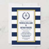 Nautical Style Bold Stripes Wedding Kaart (Voorkant)