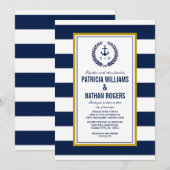 Nautical Style Bold Stripes Wedding Kaart (Voorkant / Achterkant)