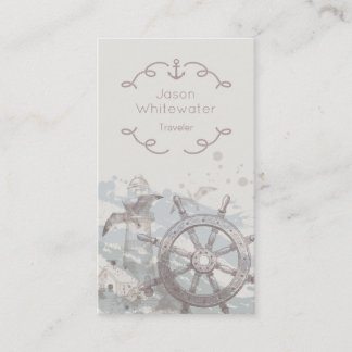 Nautical Style Traveler's Visitekaartje - Beige