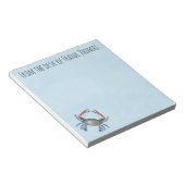 Nautical Stylish Natuur Blue Crab Typografie Notitieblok (Schuin)