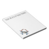 Nautical Stylish Natuur Simple Blue Crab Notitieblok (Schuin)