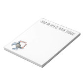 Nautical Stylish Natuur Simple Blue Crab Notitieblok (Linkerzijde)