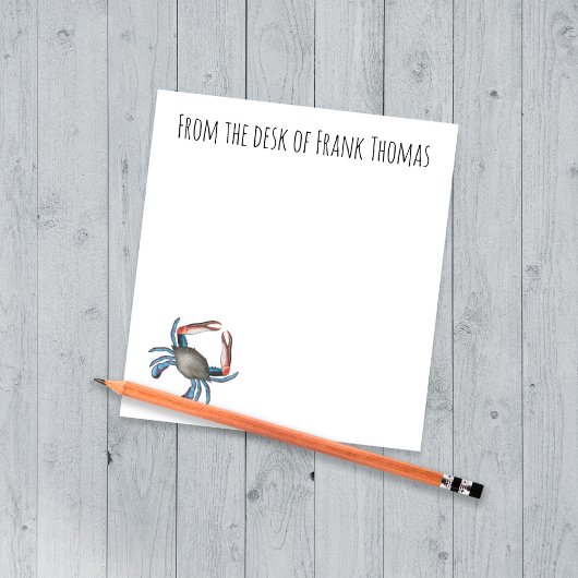 Nautical Stylish Natuur Simple Blue Crab Notitieblok