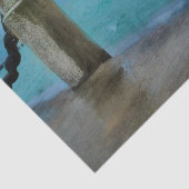 Nautical Summer Beach Front Blue Blauwgroen Waterv Tissuepapier (Detail)