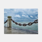 Nautical Summer Beach Front Blue Deurmat (Voorkant)