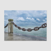 Nautical Summer Beach Front Blue Tissuepapier (Voorkant)