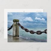 Nautical Summer Beach Front Blue Trendy Briefkaart (Voorkant / Achterkant)