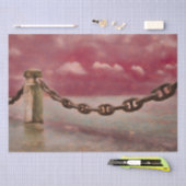 Nautical Summer Beach Front Pink Brown Waterverf Tissuepapier (Craft)