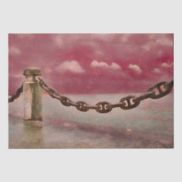 Nautical Summer Beach Front Pink Brown Waterverf Tissuepapier