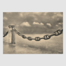 Nautical Summer Beach Front Sepia Brown Waterverf