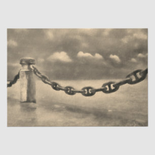 Nautical Summer Beach Front Sepia Brown Waterverf Tissuepapier