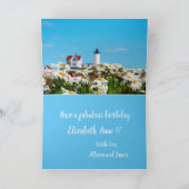 Nautical Summer Birthday Nubble Maine Lighthouder  Kaart (Binnen)