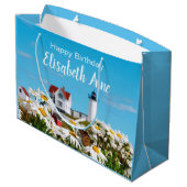 Nautical Summer Birthday Nubble Maine Lighthouse Groot Cadeauzakje (Achterkant Gekanteld)