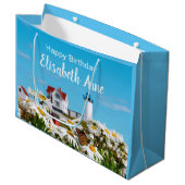 Nautical Summer Birthday Nubble Maine Lighthouse Groot Cadeauzakje (Voorkant Gekanteld)