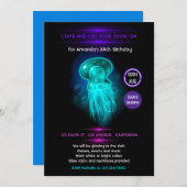 Nautical Summer Glow in the Dark Neon Party Kaart (Voorkant / Achterkant)