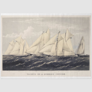  Nautical Summer Yachts Ephemera-ontkoppeling Tissuepapier