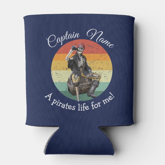 Nautical Sunset Skeleton Party Pirate Blikjeskoeler (Achterkant)