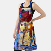 Nautical Sunset Thru, Sailboat Lifebuoy Schort (Insitu)