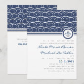Nautical Swirls Monogram Weddenschap Kaart (Voorkant / Achterkant)