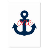 Nautical Table Numbers, Red and Navy Anchor Kaart (Achterkant)