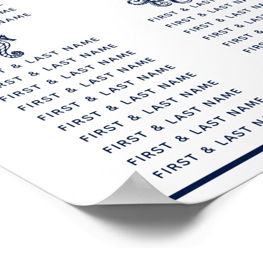 Nautical Table Symbols Wedding Seating Chart Poster (Hoek)