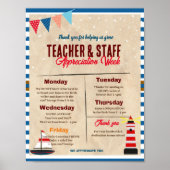 Nautical Teacher and Staff Appreciation sjabloon Poster (Voorkant)