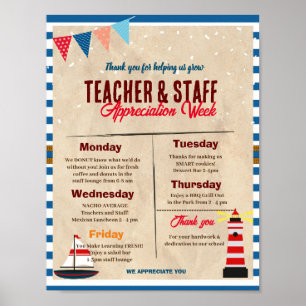 Nautical Teacher and Staff Appreciation sjabloon Poster