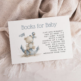 Nautical Teddy Bear Baby Shower Books for Baby Informatiekaartje
