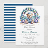 Nautical Teddy Bear Beach Boy Baby shower Kaart (Voorkant / Achterkant)