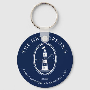 Nautical Th-Geachte Reunion Lighthouse Navy Sleutelhanger