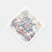 Nautical thema standaard lunch servet (Hoek)