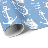 Nautical Theme 70th Birthday Party Cadeaupapier (Rol Hoek)