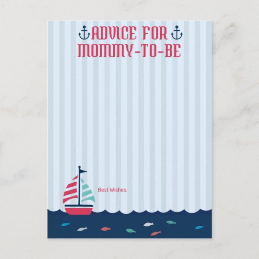 Nautical Theme - Advice Card voor mammie-in-wordin Advieskaart (Voorkant)