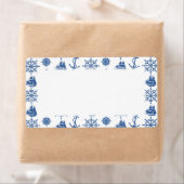 Nautical Theme Anchor Blue and White Etiket (Insitu)