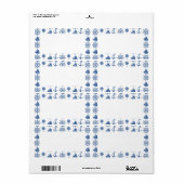 Nautical Theme Anchor Blue and White Etiket (Full Sheet)
